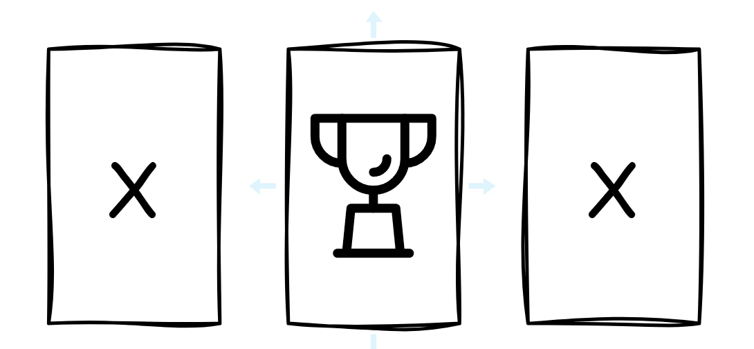 Three closed doors: left, middle, and right